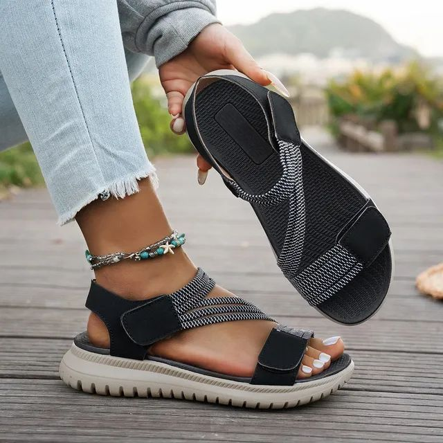 🔥Best Seller-Last Day Sale 50% OFF🔥Women's Beige Elastic Strap Comfort Sandals